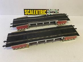 Scalextric: SCALEXTRIC EXIN - LOTE 2 PISTAS PUENTE COMPLETO CON VALLAS Y SOPORTES